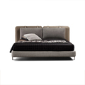 Manufacturers direct modern Italian imported light luxury simple double leather king size bed frame1