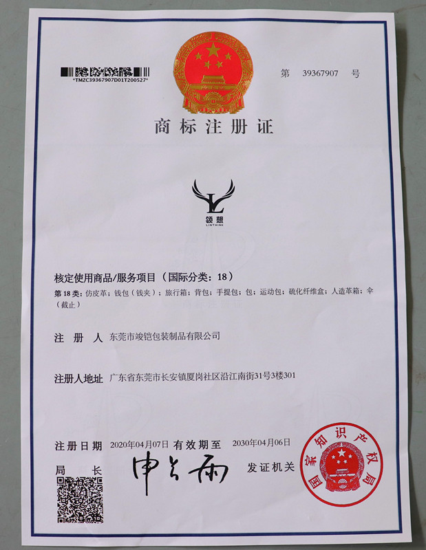 Trademark Registration Certificate