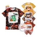GiftSub Factory: Customizable Halloween Design Bleached Tees - Unisex Sublimation Plain Faux Bleached Polyester T-Shirts1