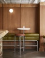 Hoogwaardige commerciële meubels Café I Vorm leer en houten sectionele bank voor stand -bankrestaurants1