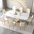 Maison de style italien de haute qualité Small Apartment Luxury Nordic Dining Famille avec 6 chaises Banquet Table Set1