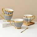 Chaozhou Factory Custom Logo Ceramic Coffee Mugs with Gold Handles1