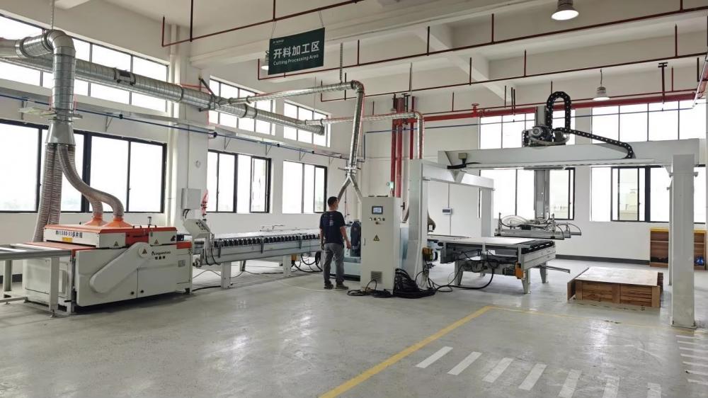 Production process for slatted acosutic panel 1