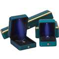 Han Hong Factory Wholesale Luxury Box Box Organizzatore Collana Bracciale Anello di orecchini con piena scatola di gioielli a LED blu di pavone1