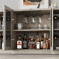 Trabalho de ferro por atacado Cabinete de estar personalizado de estilo europeu de parede prateleiras de supermercados exibem armazenamento de vinho rack1