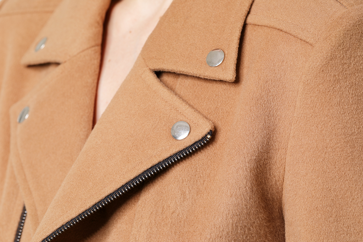 Brown Beige Woolen Slim Jacket Brown Beige Woolen Slim Jacket