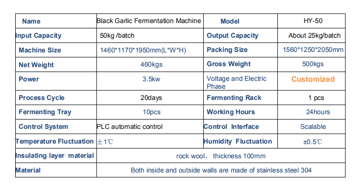 HY-50 BLACK GARLIC MACHINE