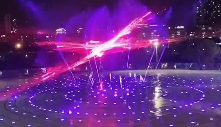 Outdoor laser music square music dry spray