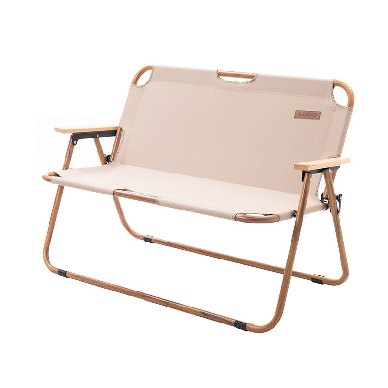 Chaise double pliante de camping extérieur