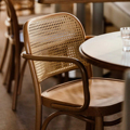 Móveis modernos de alta qualidade Fast food Wood e corda cadeiras feitas à mão para restaurante1