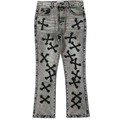 Cross Patch κέντημα denim παντελόνι High Street Distreded Jeans Streetwear Casual Straight Men Jeans1