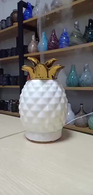 Pineapple ceramic aroma diffuser essential oil humidifier household appliances ultrasonic atomization 100ML humidifier1