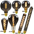 New Smoke Grey Warm Light LED Bulbs ST64 G80 G95 G125 A110 T185 T3001