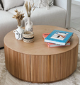 Rustic Oak Round Coffee Table: Modern Farmhouse Design for Luxury Living Room Décor1