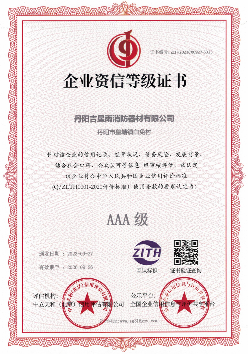 Enterprise Credit Rating Certificate