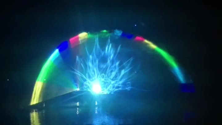 Magic water curtain movie fountain