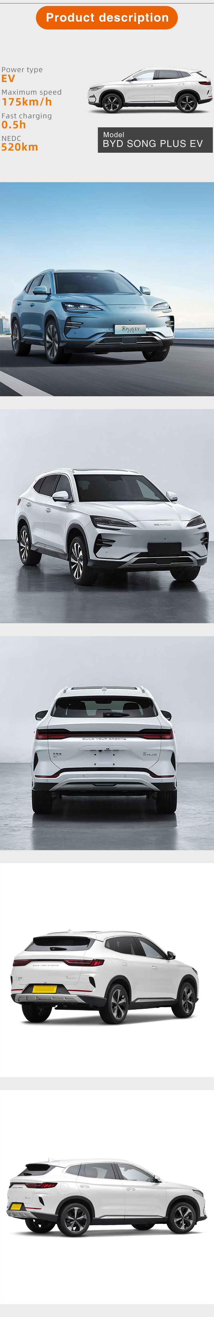 2023 China Byd Song Plus EV SUV Otomatik Yeni Enerji Araçları Hibrid Amiral Gemisi Şampiyonu Edition Plus Elektrikli Araba