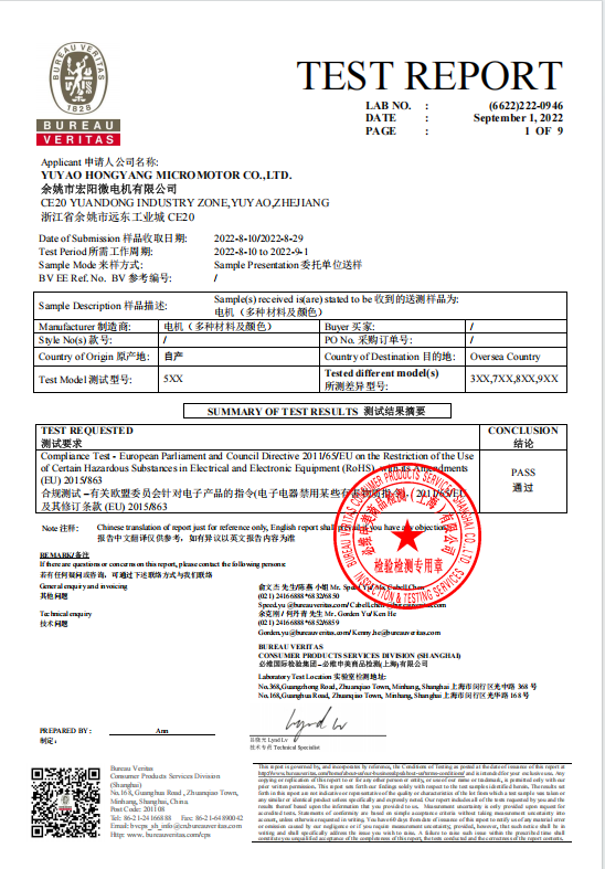 TEST REPORT