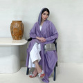 تاپ های مسلمان فروش لباس راحتی زنانه یکرنگ یک تکه کلاه دار کیمونو لباس زنانه 1