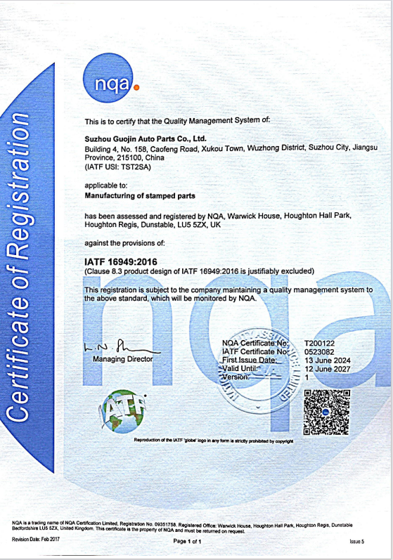 Management System Certification Certificate
