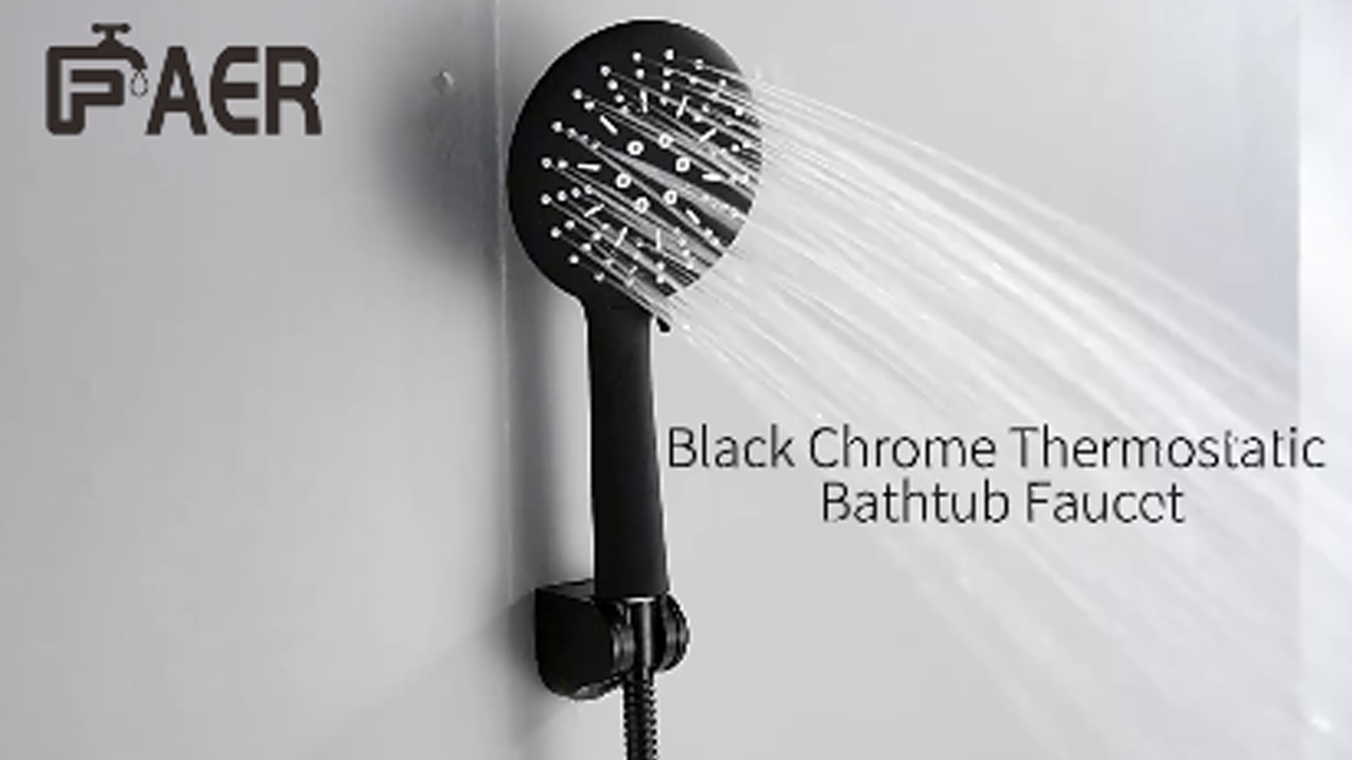 Grifo de bañera termostática cromada negra 1