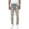 Νέο Custom Men&#39;s Skinny Jeans Tie Dye Red Denim παντελόνια τεντώνουν άνετα casual denim παντελόνι men1