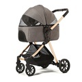 Folding 3-in-1 Pet Stroller for Small Dogs and Cats - Grey1