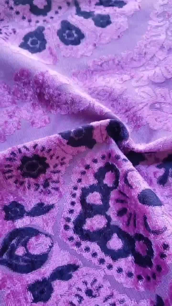 purple jacquard fabric