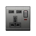 1 Gang 3Pin Universal Socket with USB Wall Switch Socket1
