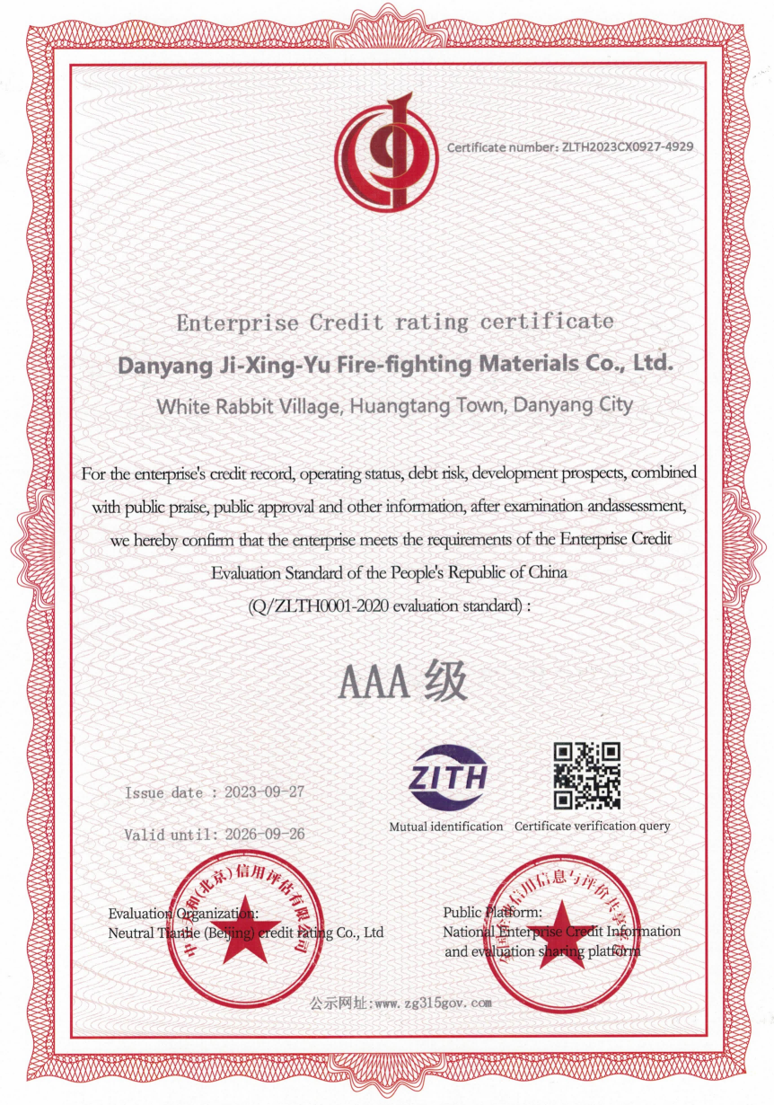 Enterprise Credit Rating Certificate