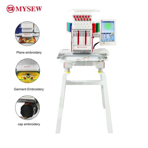 Machine à broderie d'ordinateur à tête unique plate / chapeau / 3D