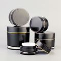 Hot Sale Luxury Custom Cosmetic Jars - 50g to 200g Black and Gold Facial Cream Containers1