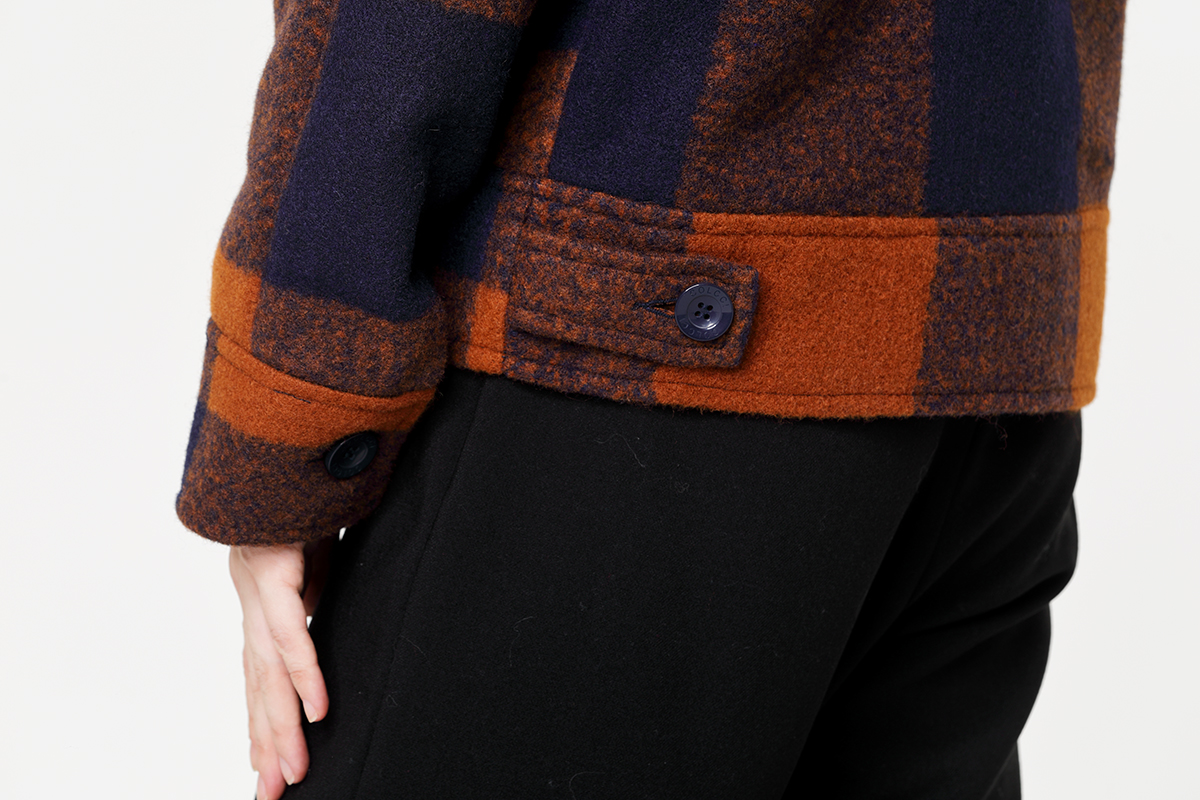 Woolen Check Lady's Short Jacket Woolen Check Lady's Short Jacket