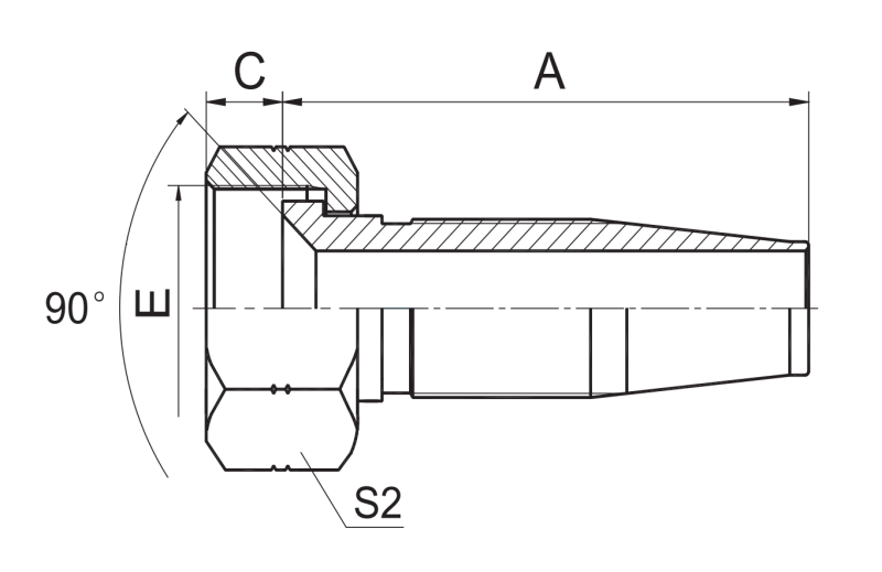 Sae Female 90 Cone Seat 27818 R5t Drawing