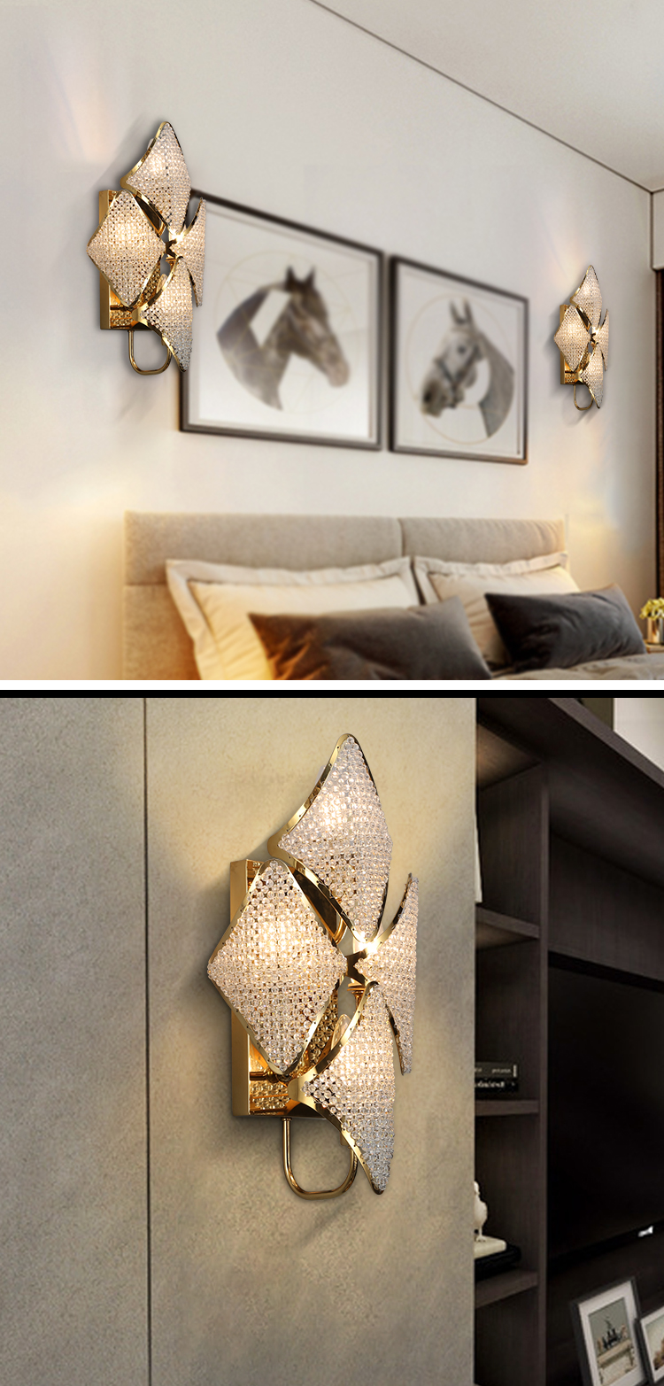 G-Lights Design créatif d'intérieur décoratif chevet de chambre à coucher a mené l'applique murale en cristal