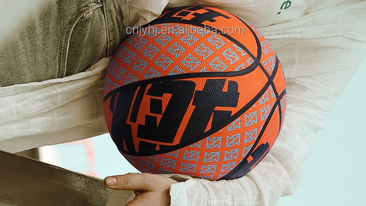 Caoutchouc de taille de couleur de logo personnalisé partout sur le panier de basket-ball sur mesure BALL1