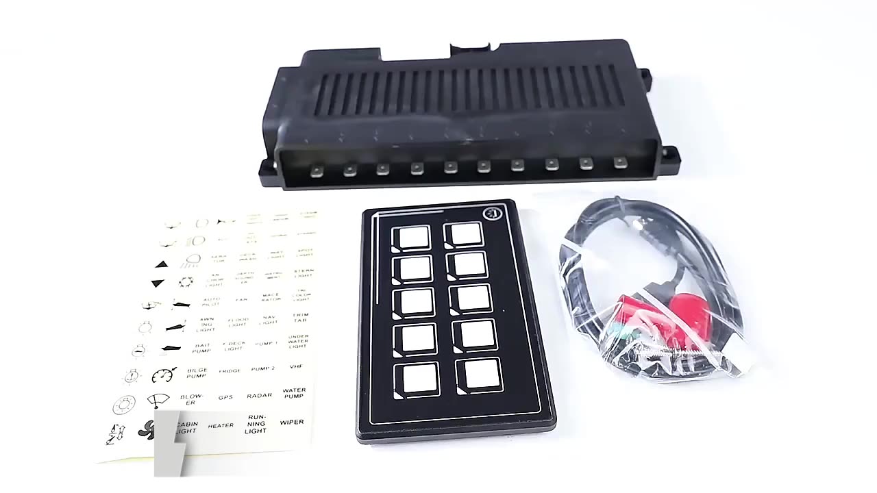 12 В приложение CAR Universal 10p Membrane Control 10 Gang LED LED ON-OFT Кнопка сенсорного экрана Панель переключения экрана с модулем подсветки LED1