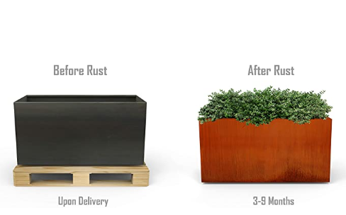 veradek metallic series long box planter