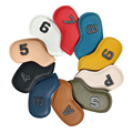 10-Piece Set of PU Leather Golf Iron Headcovers with Embroidered Numbers - Outdoor Sports Accessory1