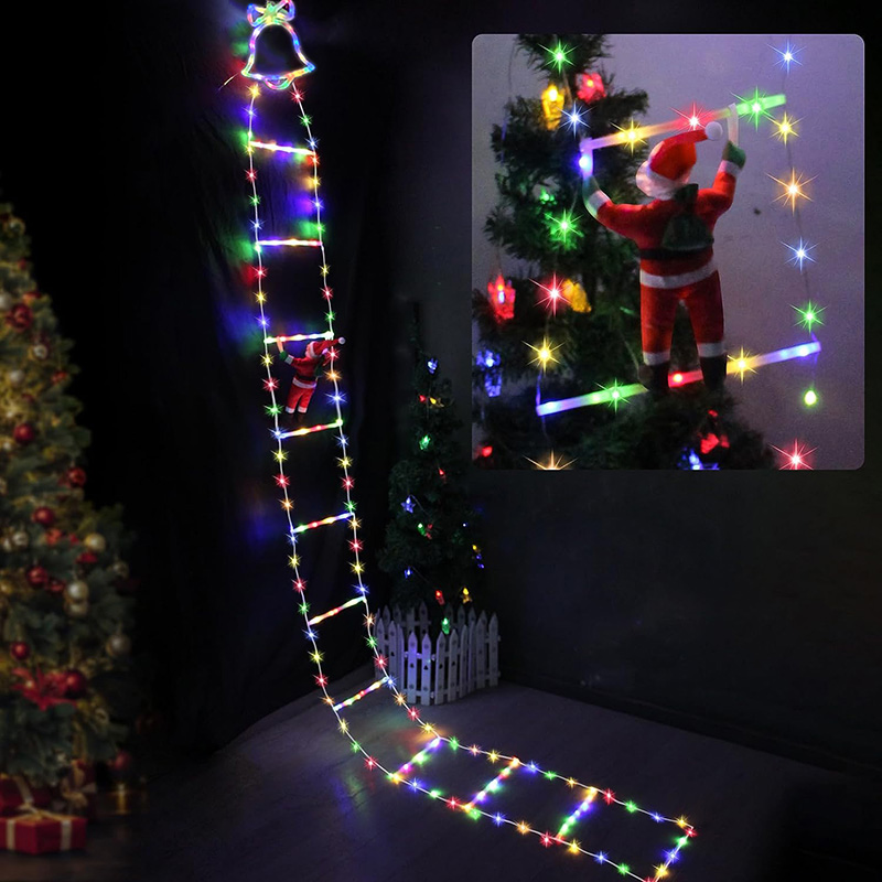 Les lumières d&#39;échelle de Noël à LED solaire sont colorées