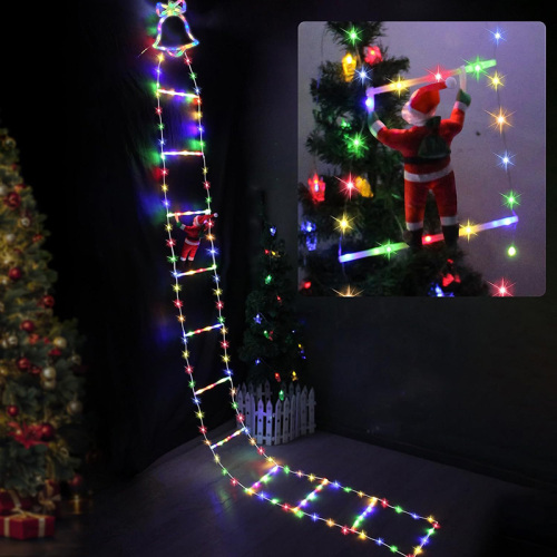 Les lumières d'échelle de Noël à LED solaire sont colorées