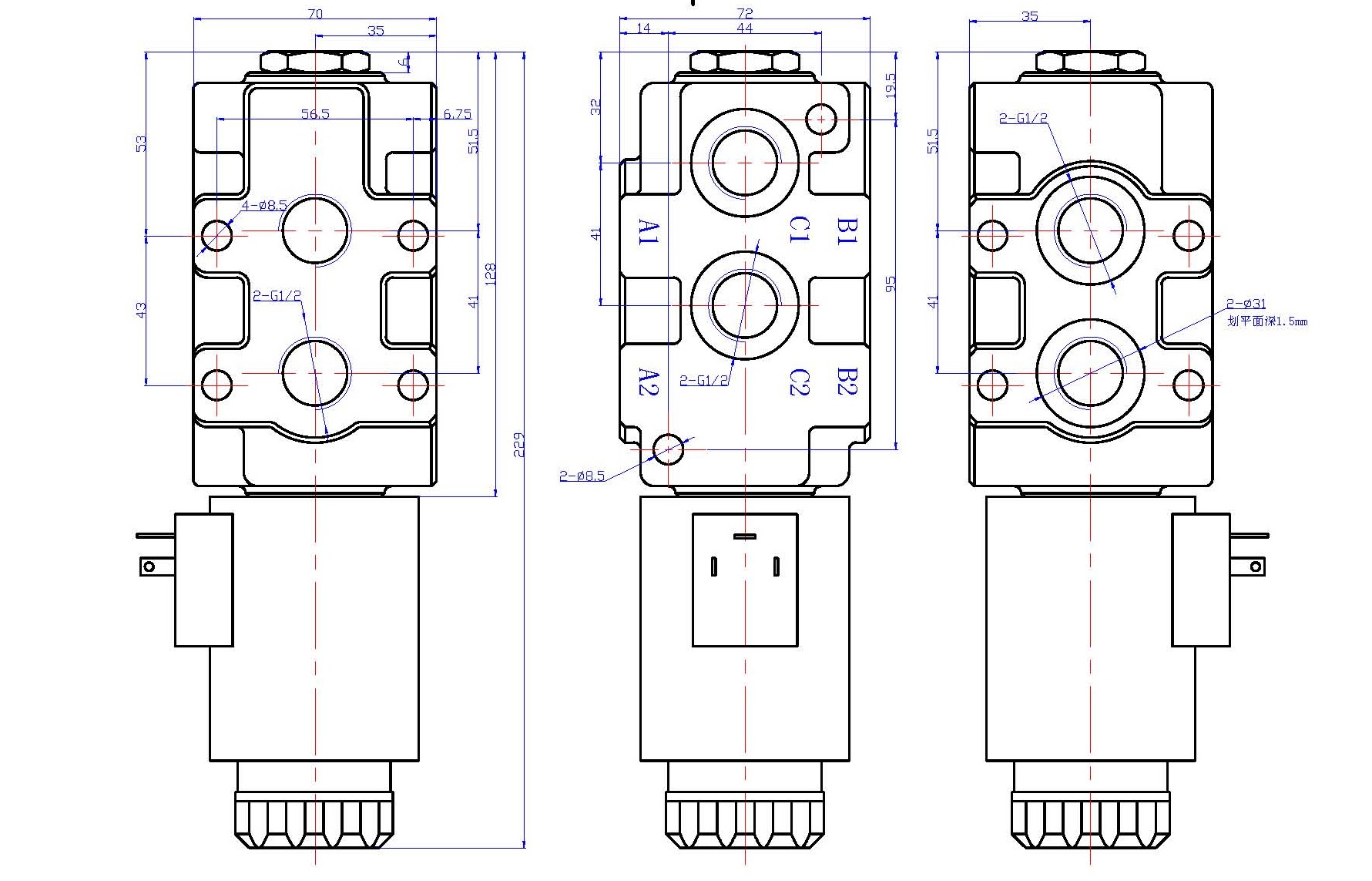 Válvula de desviador del solenoide DVS90