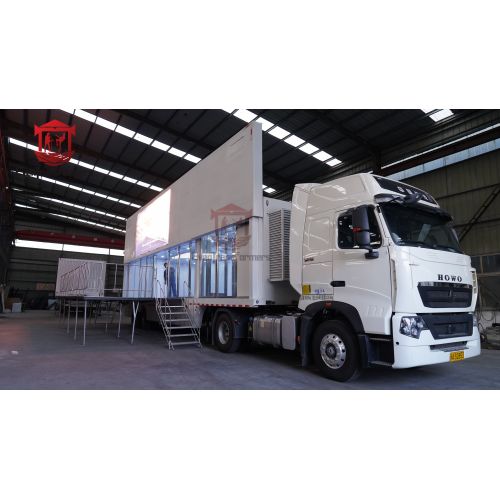 Multifunctional mobile stage trailer