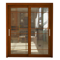 Aluminum wooden cladding glass door outdoor slide doors glass siding glass door system1