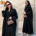 UNI جلو باز Abaya Muslim Diamonds ژاکت کش باف پشمی Abayas Maxi لباس زنانه لباس زنانه Kaftans زنان Jilbabs1