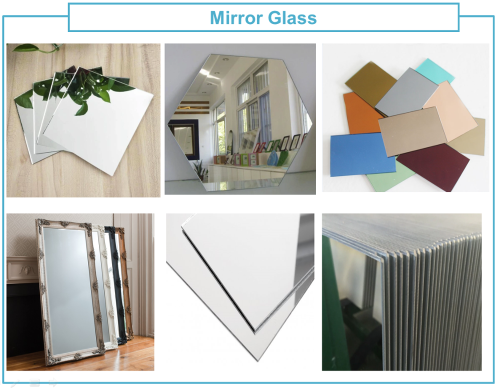 wall panel colored mirror cover tempered transparent one way two way black price m2 mirror glass sheet