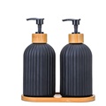 300ml  Black  Frosted  Round  Glass  Hand  Washing  Bottle  With  Pump1