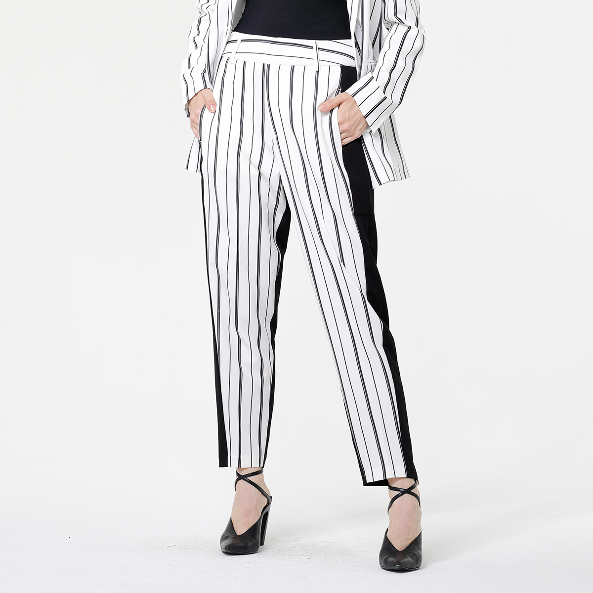 Polyester Stripe Women's casual pants Polyester Stripe Women's casual pants