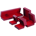 Hanhong Custom Großhandel gefülltes Lederpapier Geschenk Schmuck Verpackung Box Ohrringe Halskette Ring rotes Papier Schmuck Box1