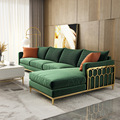 Pembekal shenzhen l berbentuk sofa moden hotel mewah kerusi velvet set kilang secara langsung1